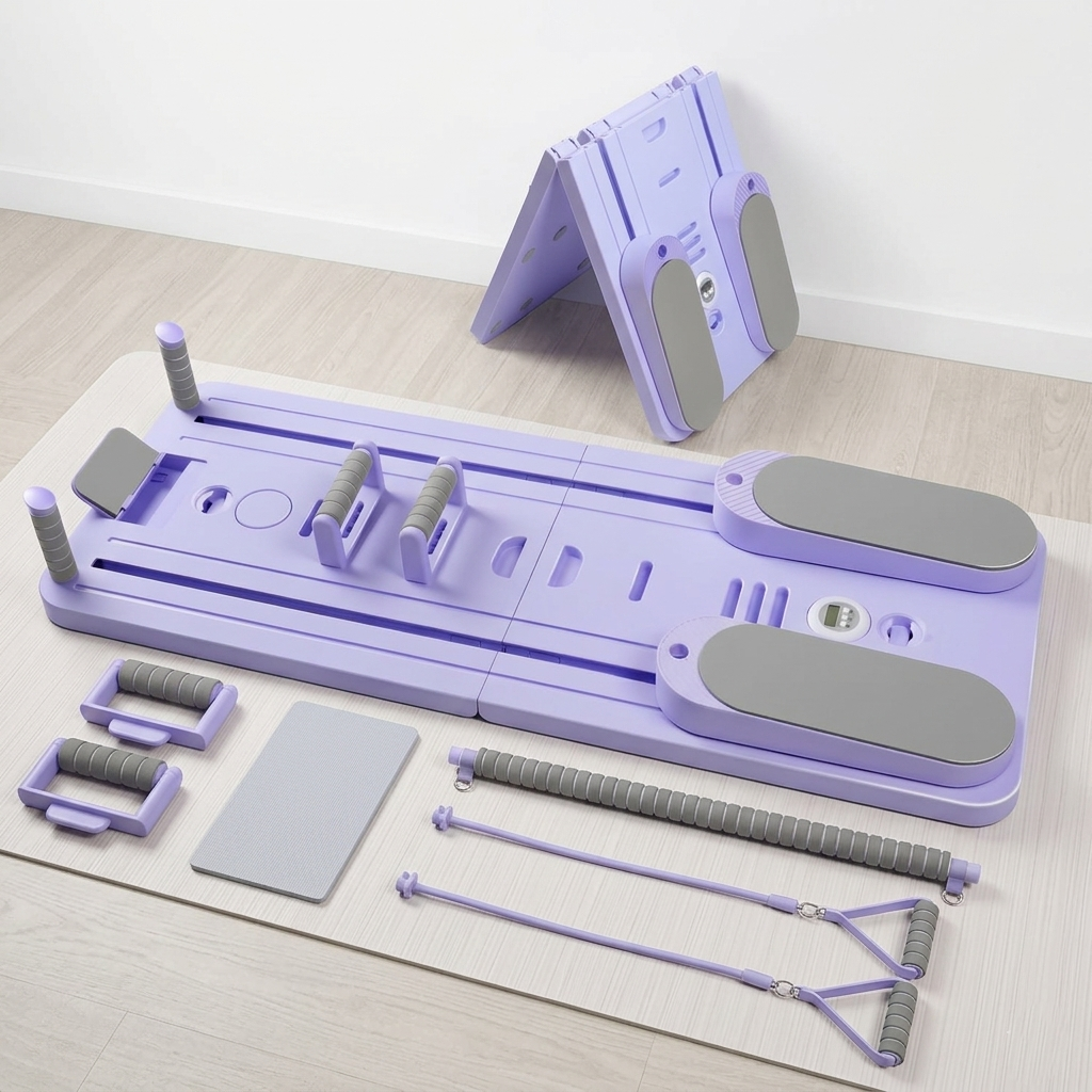 5-in-1 Foldable Pilates Reformer Board With Resistance Bands And Handles