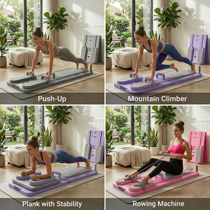 5-in-1 Foldable Pilates Reformer Board With Resistance Bands And Handles